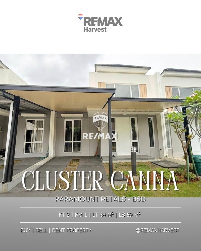 DIJUAL CEPAT RUMAH MINIMALIS MODERN DI CLUSTER CANNA PARAMOUNT PETALS BSD TANGERANG
