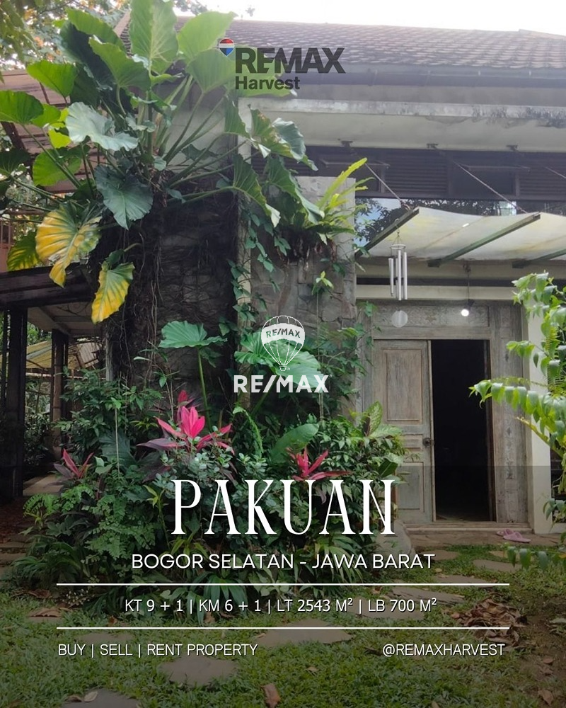 DIJUAL BANGUNAN RUMAH DENGAN TANAH KEBUN LUAS DI PAKUAN BOGOR SELATAN JAWA BARAT