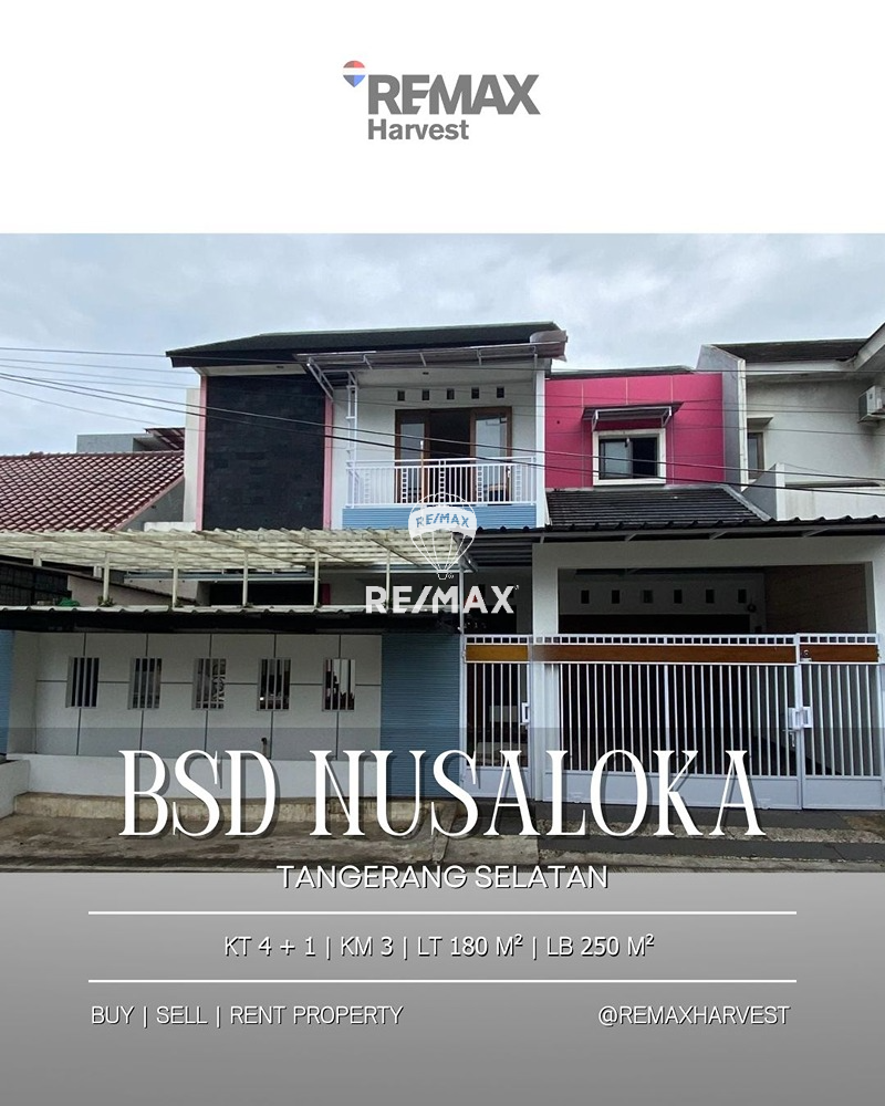 DIJUAL CEPAT RUMAH PINGGIR JALAN SIAP HUNI DI BSD NUSALOKA TANGERANG SELATAN