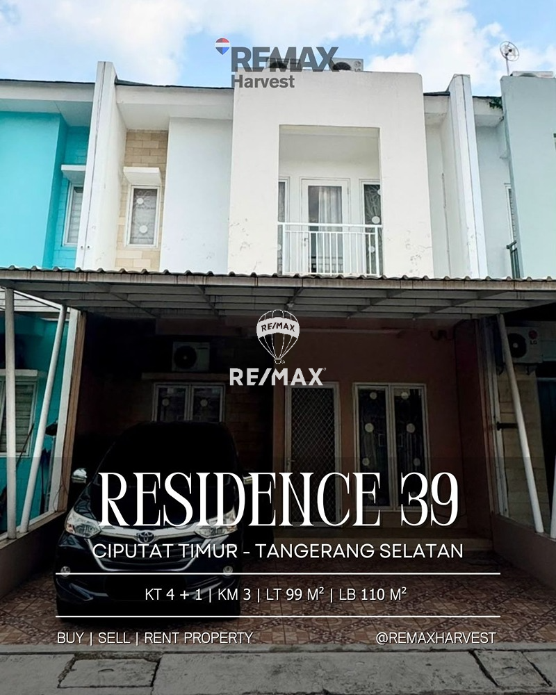 DIJUAL CEPAT RUMAH SIAP HUNI DI RESIDENCE 39 CIPUTAT TIMUR TANGERANG SELATAN